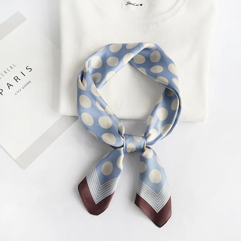 70cm Fashion Bandana Hair Scarf for Women Paisley Print Kerchief Silk Satin Head Scarfs Square Shawl Wraps Neck Scarves for Lady
