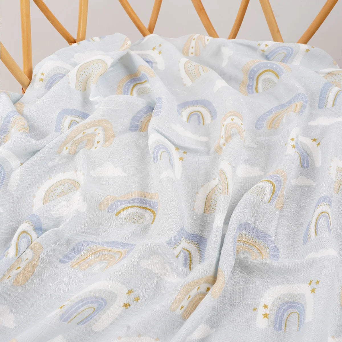 HappyFlute  Bamboo Cotton Baby Muslin Swaddle Baby Blanket Soft Baby Towel Wrap