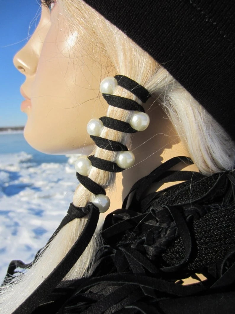 Hair Accessories Skull Jewelry Leather Ties Ponytail  Hair Glove Wrap