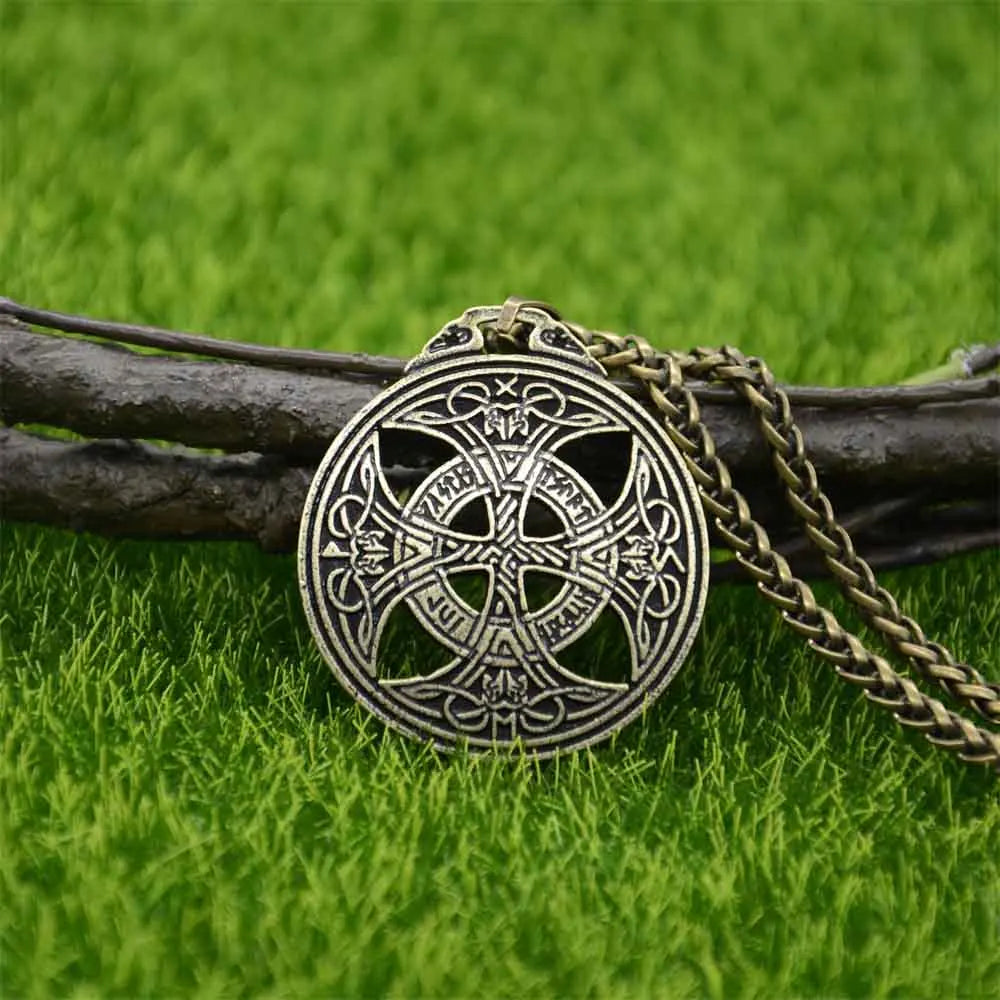 Nostalgia Irish Knot Viking Cross Norse Runes Jewelry Men Necklace Charms Pendants Amulet Talisman Jewlery