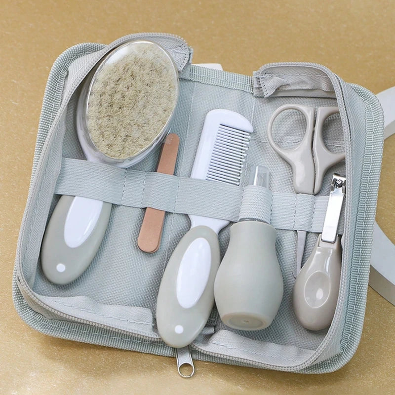 Baby Care Kit Six-Piece Baby Nasal Inhaler Nail Clipper Brush File Comb Scissors Set Daily Cleaning and Care Accessories for Bab
