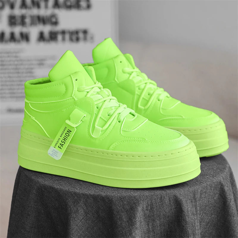Fashion Green Designer Mens Sneakers Autumn Casual Sports Skateboard Shoes for Men High Top White Sneaker Platform Footwear Male