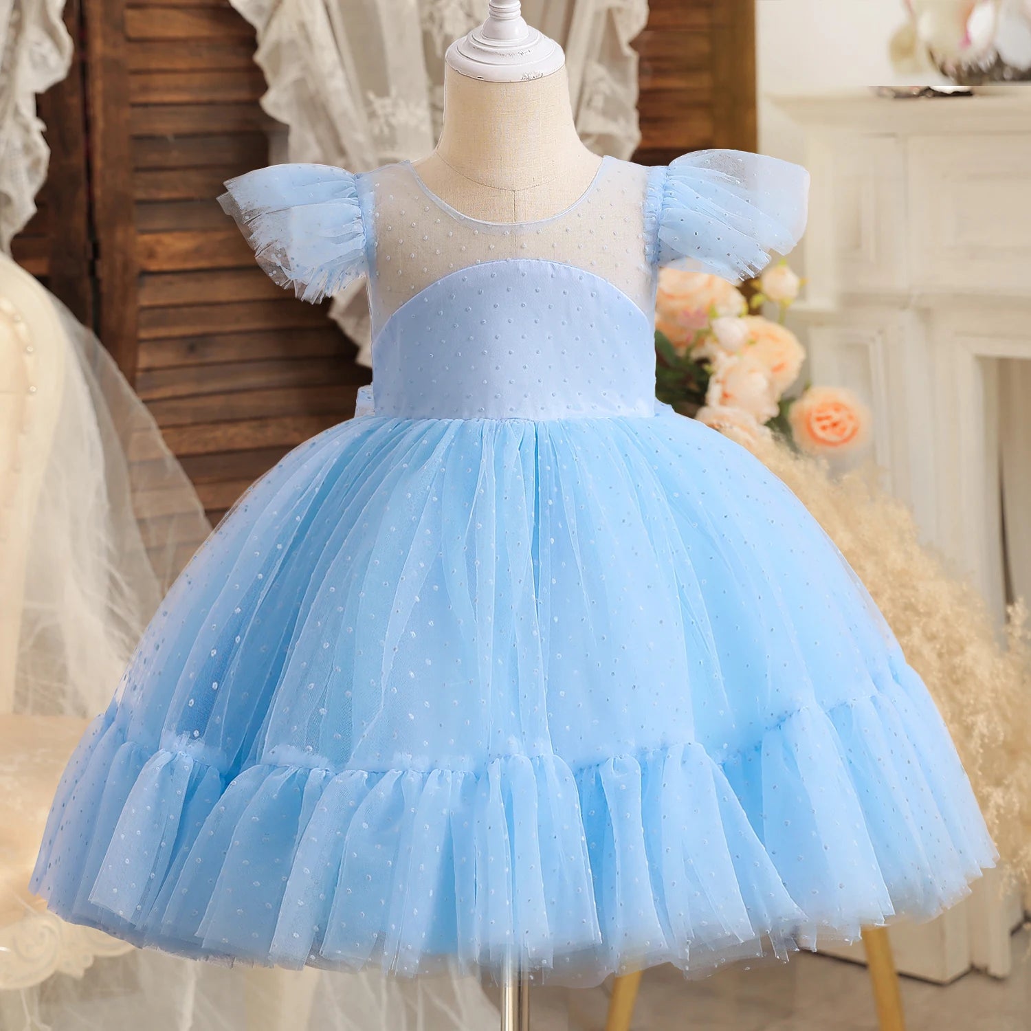 Wedding Party Dress for Girl Flower New Year Elegant Kids Evening Dresses Children Tulle Bridesmaid Dresses Girls Prom Vestidos - My Store