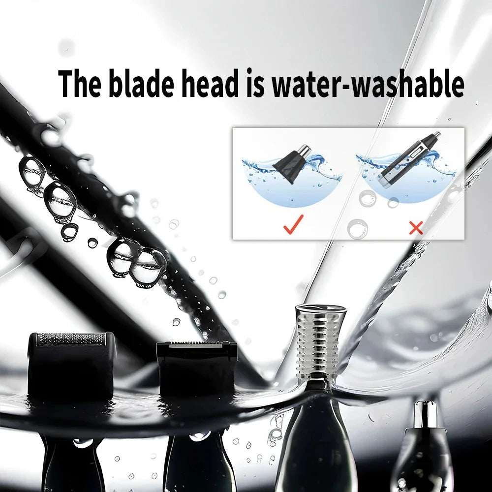 Kemei KM-66304-in-1 Professional Electric Rechargeable Nose & Ear Hair Trimmer Shaver for Men's Personal Care Tools