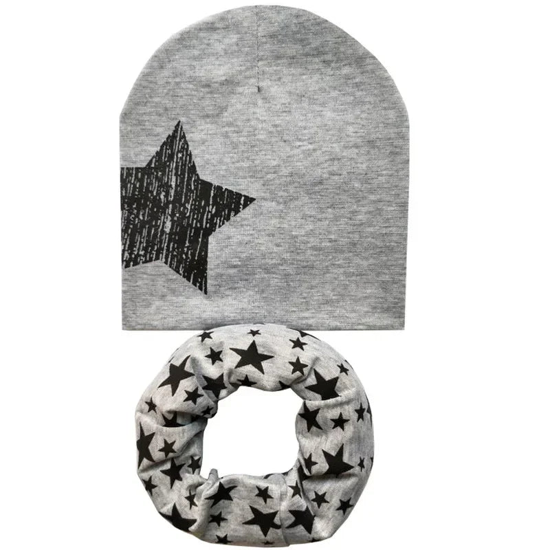 Winter Spring Cotton Baby Hat Scarf Infant Hat Set Duvet Fabric Beanie Hats for Kids Baby Girl Hat Baby Boy Hat Plush Warm Hat