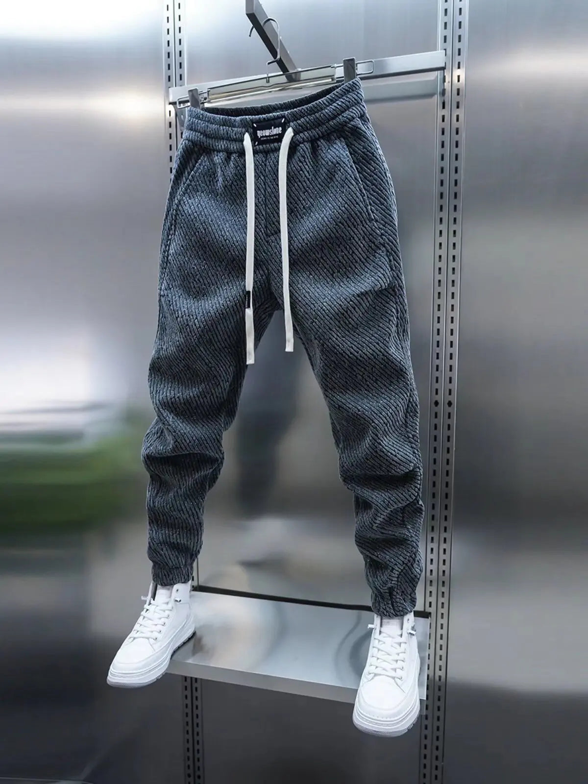 Spring and Autumn Men Harem Pants Zebra Striped Trousers Sport Clothing Cargo Sweatpants Brushed Loose Waist Versatile Pants