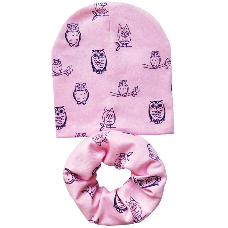 Winter Spring Cotton Baby Hat Scarf Infant Hat Set Duvet Fabric Beanie Hats for Kids Baby Girl Hat Baby Boy Hat Plush Warm Hat
