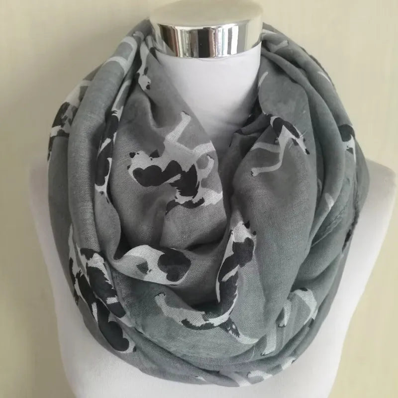 New Ladies Viscose Cotton Hedgehog Print Infinity Scarf for Women Variety of Animal Prints Circle Scarves Fashion Ring Scarfs