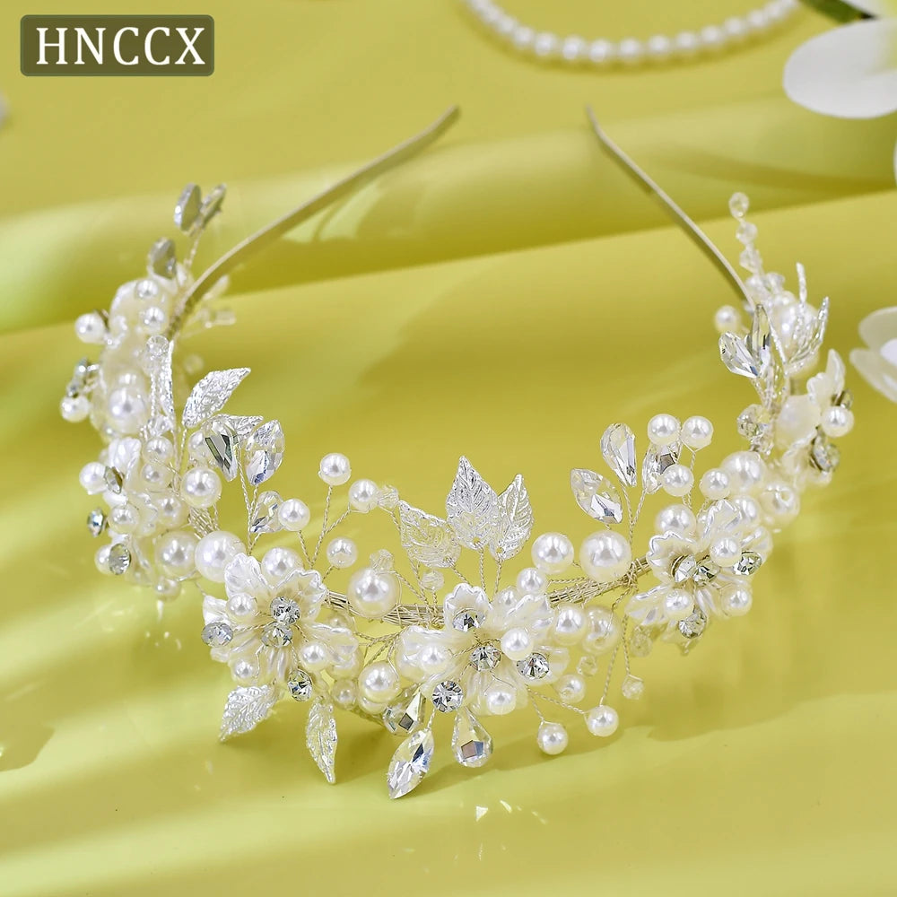 HNCCX Silver Color Alloy Leaves Hair Accessories for Elegant Girls Bride Bridal Wedding Hair Accessories Headpieces Gift CP603