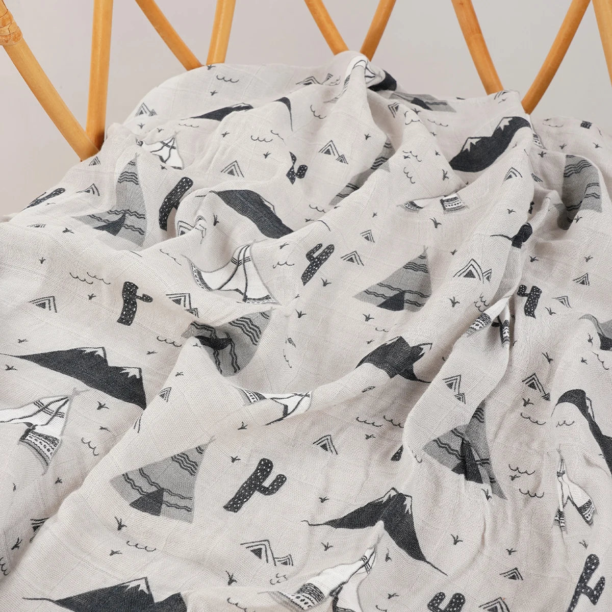 HappyFlute  Bamboo Cotton Baby Muslin Swaddle Baby Blanket Soft Baby Towel Wrap