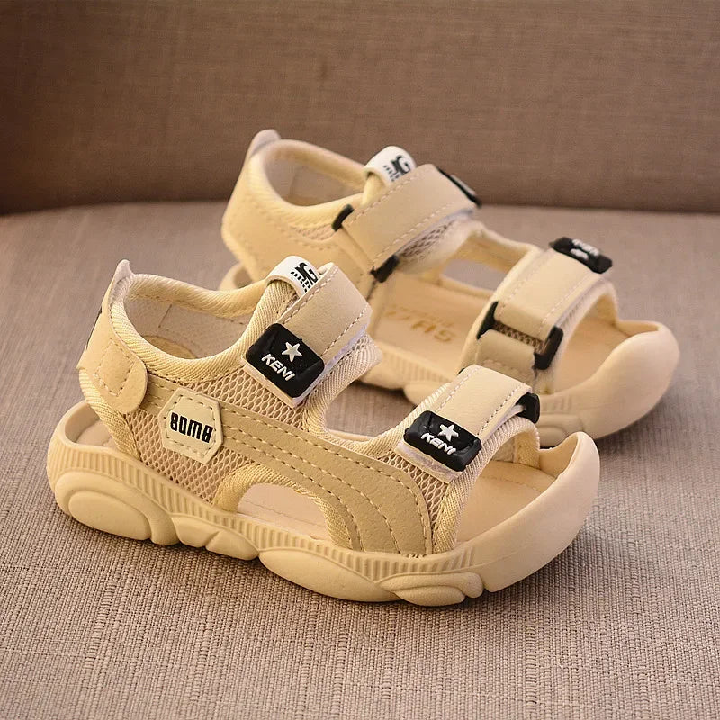 2024 Summer Children Shoes Boys Soft Soles Beach Shoes Male Baby Baotou Anti-Kick Children's Sandals Princepard Summer Sandals