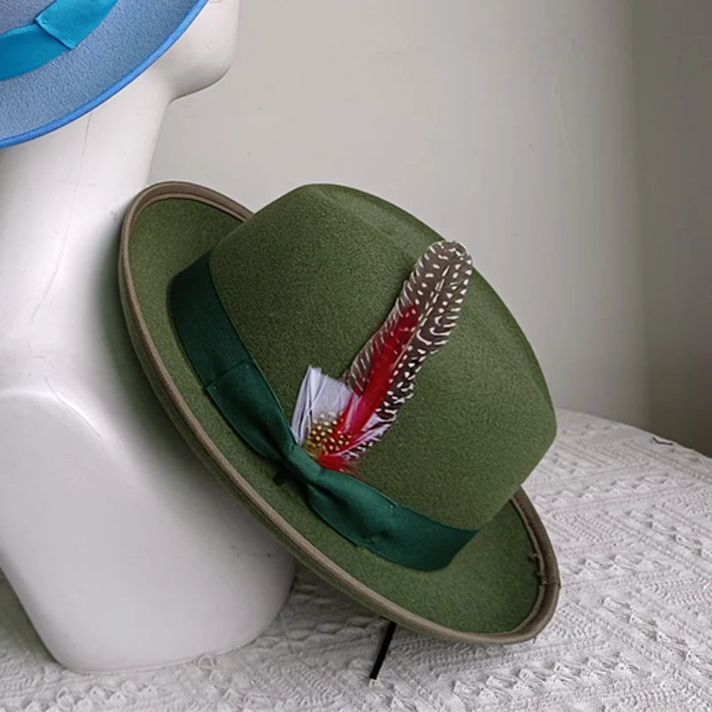 Hats Fedoras  Wide Brim Hat Panama Felt Hat for Male Jazz Hat Church Top Cap British Women Fedoras Hats for Men шляпа женская