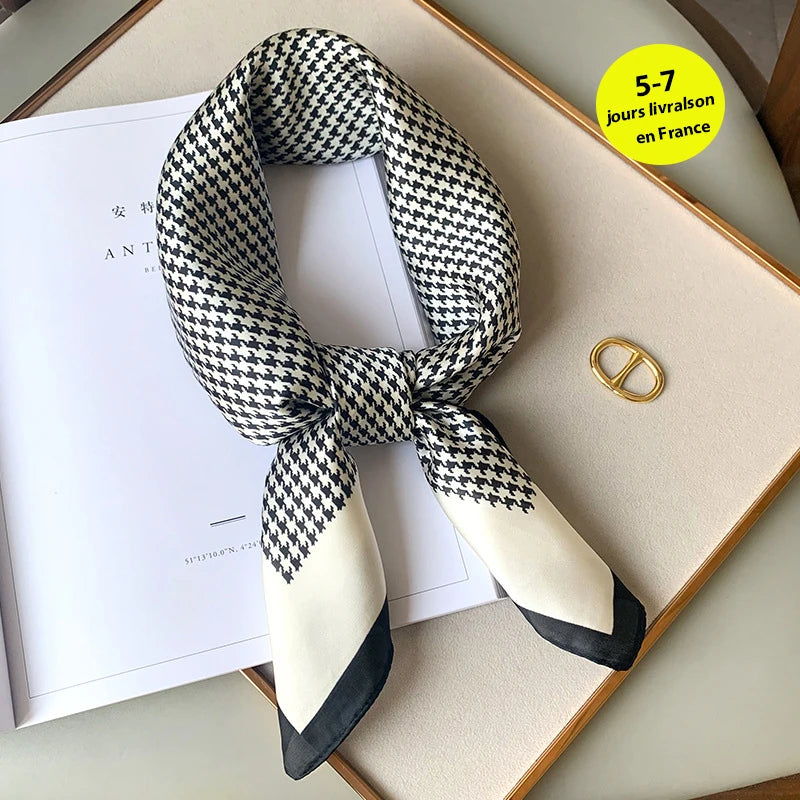 Fashion Scarves for Women Shawl Print Silk Satin Hijab Scarf Female Bandana 70*70cm Luxury Brand Square Shawls Scarfs for Ladies