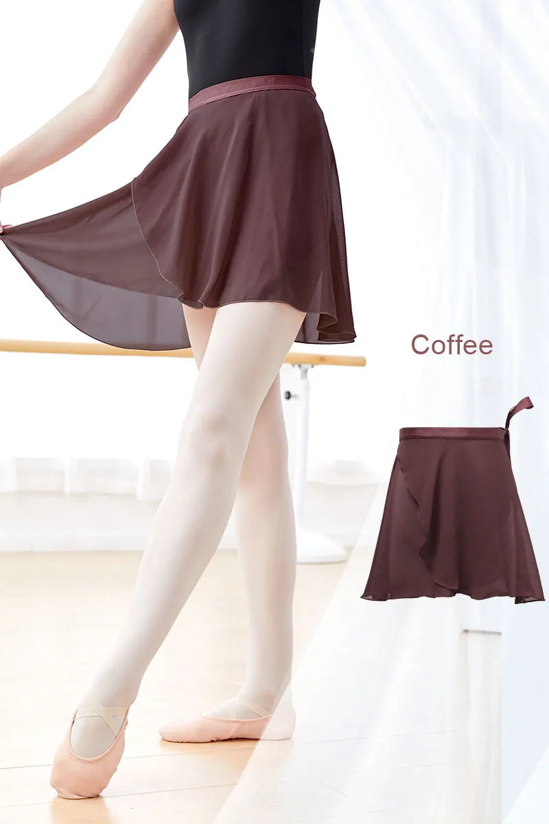 Woman Ballet Skirts WrapTutu Dance Skirt Chiffon Skirts for Girls Tie Up Mini Short Skirt for Dancing 19 Colors