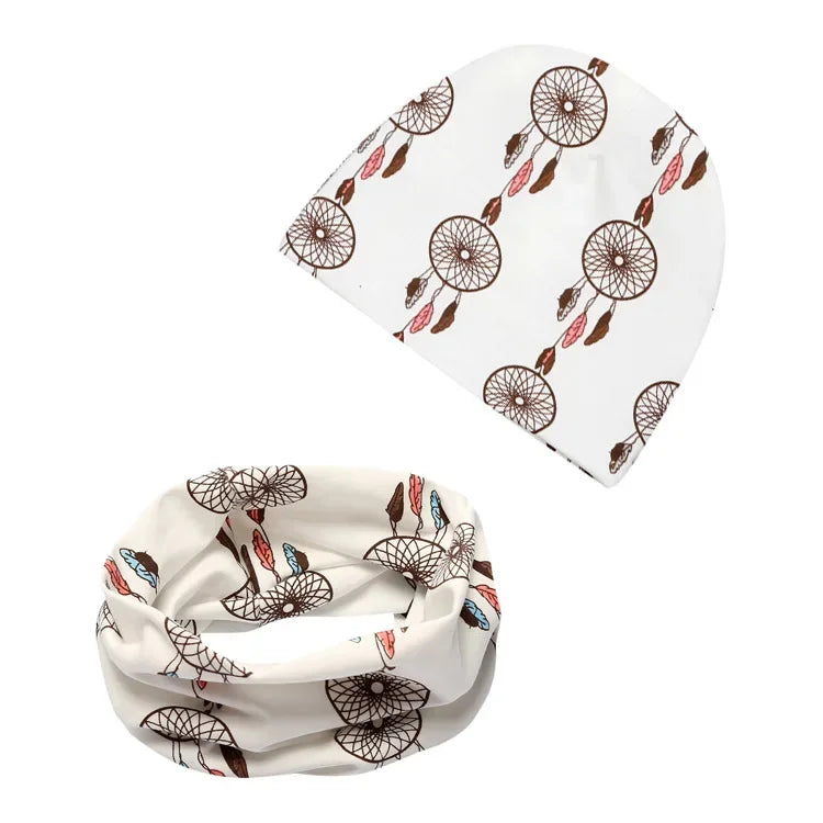 Winter Spring Cotton Baby Hat Scarf Infant Hat Set Duvet Fabric Beanie Hats for Kids Baby Girl Hat Baby Boy Hat Plush Warm Hat
