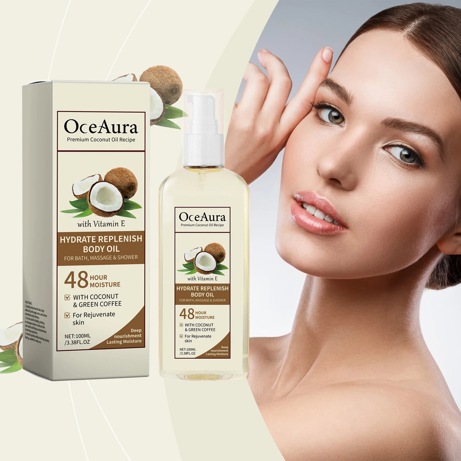 Coconut Oil Sooth Dry Rough Skin Deep Nourishment Reduce Fine Lines Relaxation Body Face Skin Care Product Massage Essential Oil