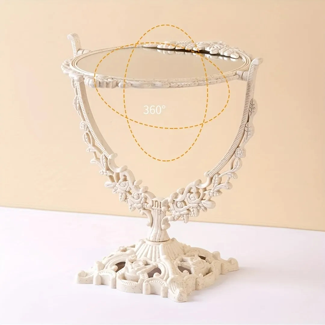 Vintage Makeup Mirror European Desktop Makeup Mirror Double Sided Minimalist Makeup Mirror - My Store