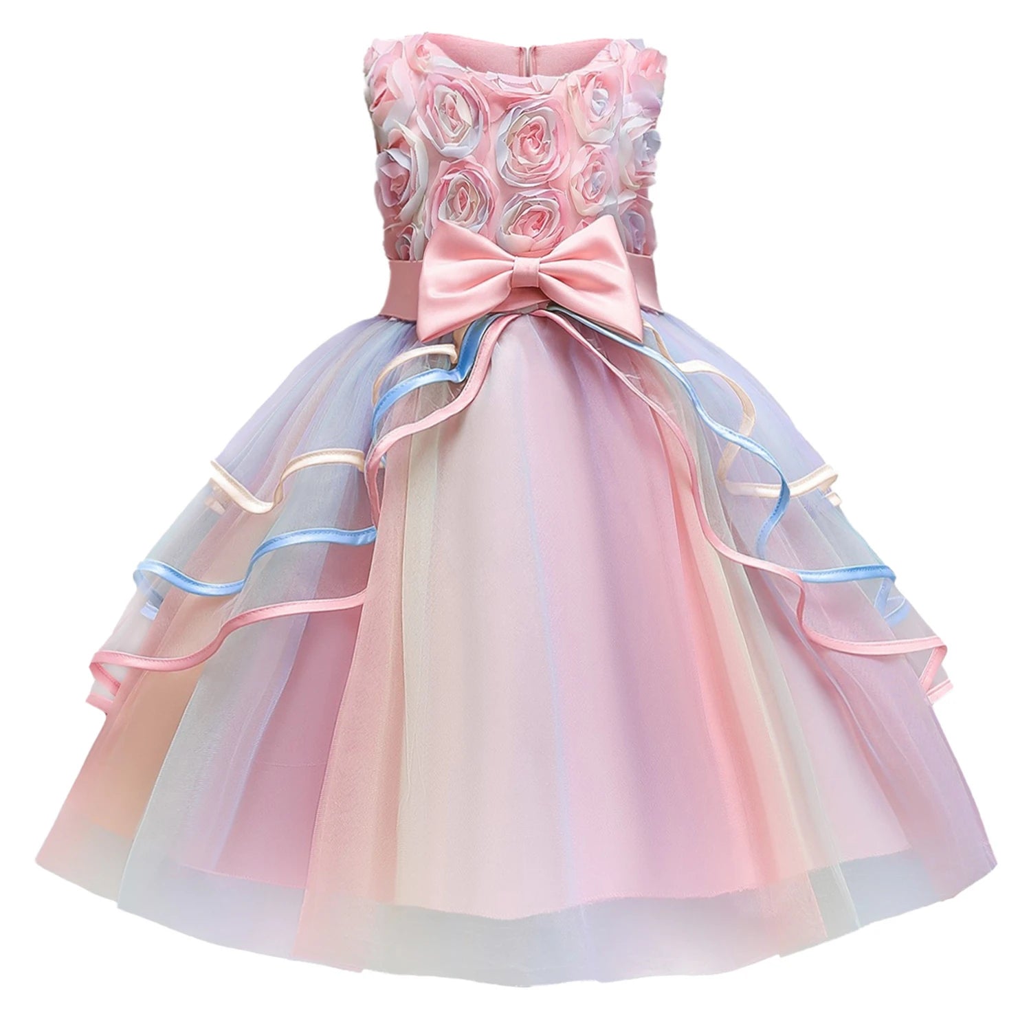 Wedding Party Dress for Girl Flower New Year Elegant Kids Evening Dresses Children Tulle Bridesmaid Dresses Girls Prom Vestidos - My Store