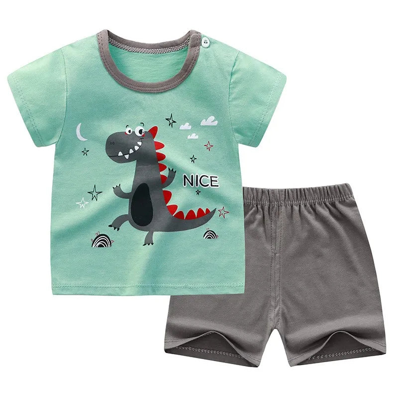 Summer Baby Kids Short Sleeves+shorts Baby Boy Fashion Clothing Sets Baby Girl Lovely Clothing Outfits