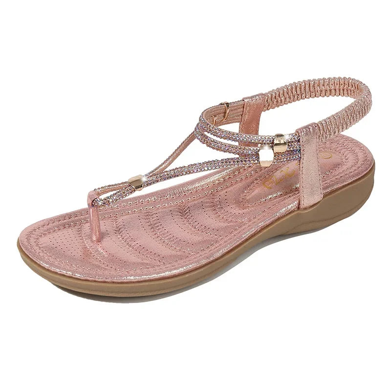 TIMETANG  Fashion Luxury Designer Wedge Shoes for Women Flat Sandals Ladies Beach Sandals Women Sandles
