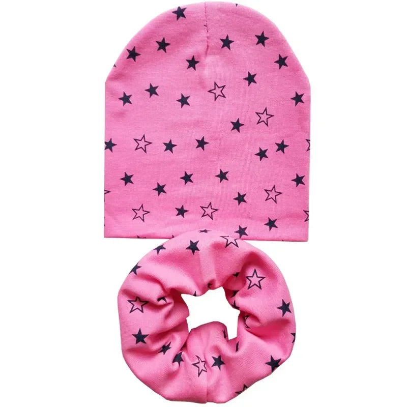 Winter Spring Cotton Baby Hat Scarf Infant Hat Set Duvet Fabric Beanie Hats for Kids Baby Girl Hat Baby Boy Hat Plush Warm Hat