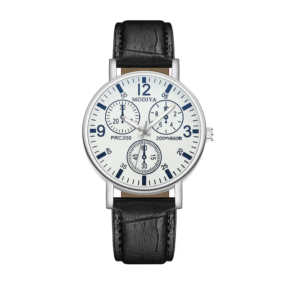 Men's Watches Business Wrist Watch Luxury Leather Strap Analog Watches Quartz Wristwatches Clock Men Women Casual Simple Watch