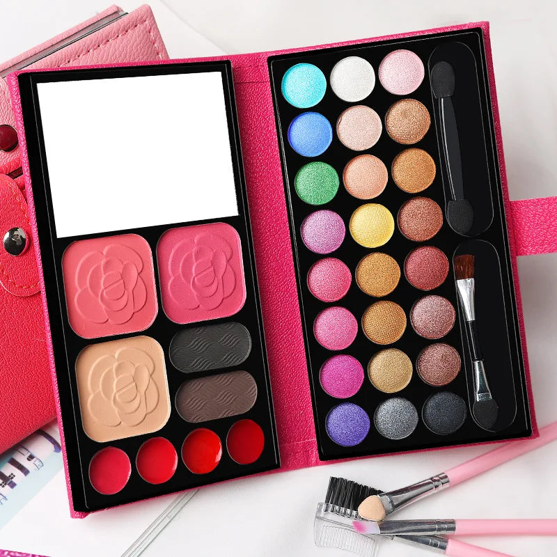 33 Colors Makeup Kit Eyeshadow Powder Blush Lipstick Pallets Long Lasting Girl Pan With Mirror Beginner Plate Cosmetics Makeup - My Store