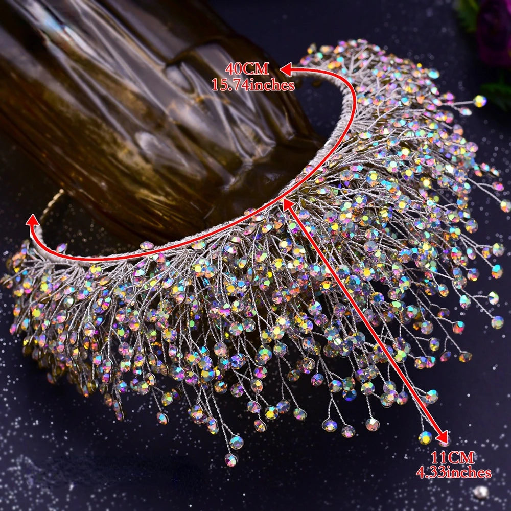 Bride Hair Jewelry Rhinestone Accessories Band Wedding Headwear Headband Crown Queen Brides Tiara Baroque Hair Accessories