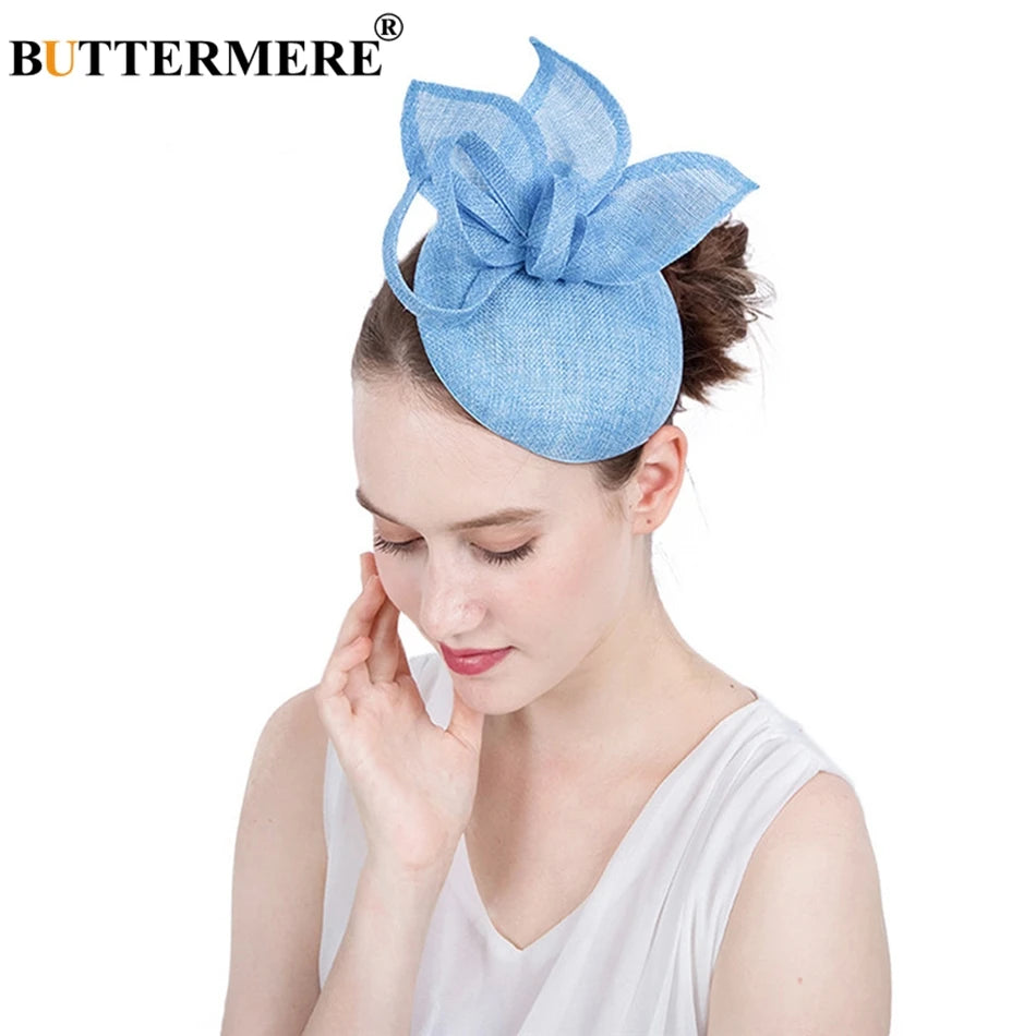 BUTTERMERE Women Fedora Ladies Hats Linen Bride Hat Veil Female Elegant Wedding Party Vintage Pillbox Hat Church Hats Woman Hat