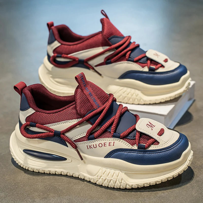 Sneakers for Men British Style Athletic Sneakers Male Sport Walking Sneaker Men Street Style Platform Shoes Male 2024