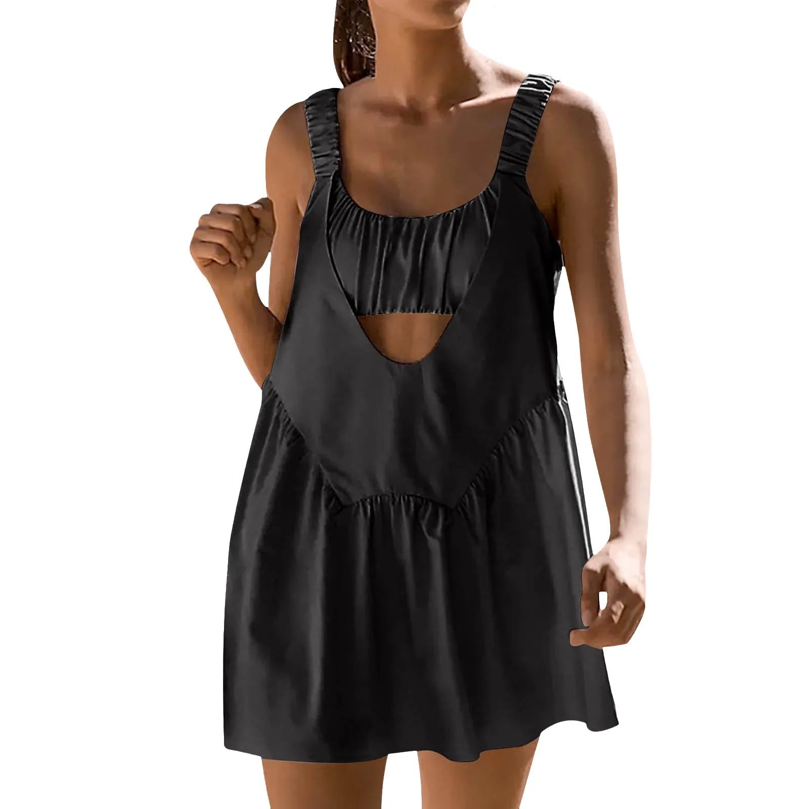 Women's Casual Dresses Summer Solid Color Sleeveless Dresses Beach Style Holiday Beach Dress Solid Color Plus-Size Dress Vestido