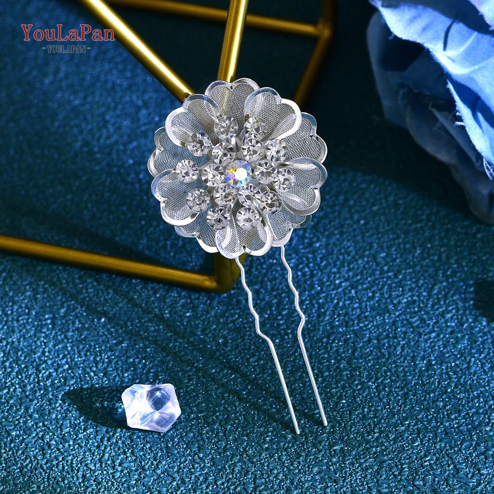 TOPQUEEN U Hair Pins Wedding Hair Accessories Rhinestone Headpieces Ladies Hairs Accessories Korean Women Hair Comb HP103-1