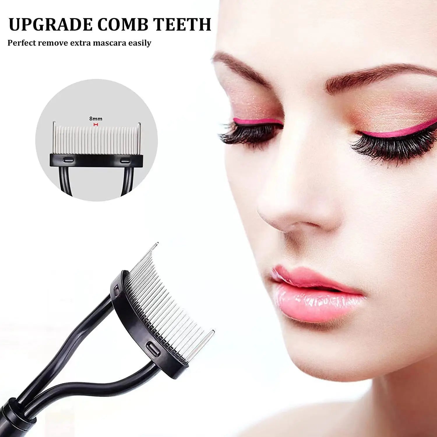 Eyelash Separator Metal Teeth Straight Eyelash Curler Beauty Makeup Stainless Eyelash Brush Comb Mascara Curl Makeup Tool - My Store