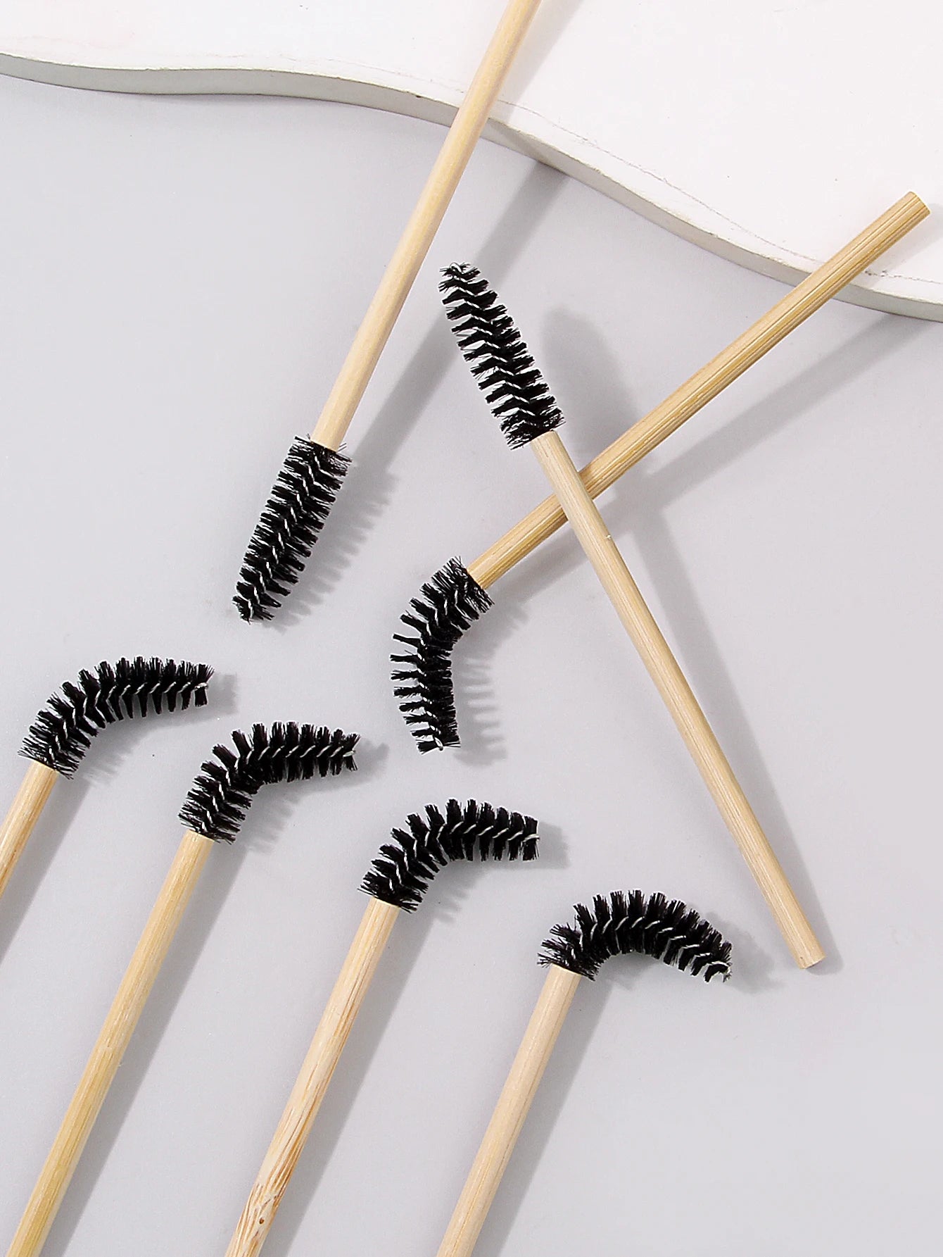 50Pcs Bamboo Handle Eyelash Brush Makeup Brush Eyelash Extension Mascara Wands Applicators Eye Lash Curling Comb Makeup Tools ﻿ - My Store