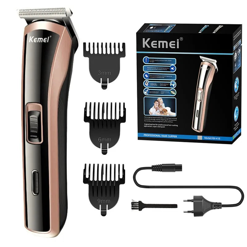 Kemei-418 Electric Hair Clipper Rechargeable Baby Hair Clipper Styling Tool Original Grooming Cordless Hair Clipper for Men 418