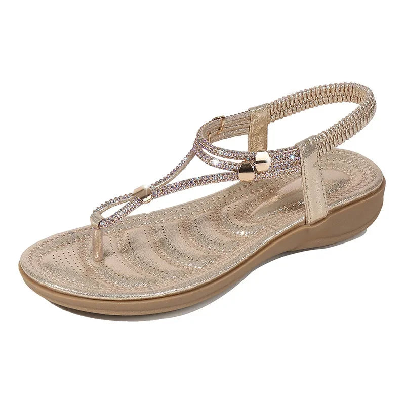 TIMETANG  Fashion Luxury Designer Wedge Shoes for Women Flat Sandals Ladies Beach Sandals Women Sandles