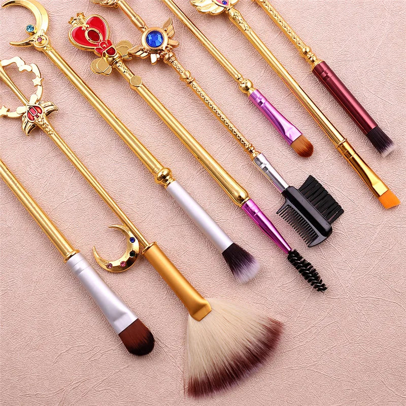 Japan Anime Sailor Moon Makeup Brushes Set Cartoon Figure Tsukino Usagi Wand Women Foundation Blush Eyeshadow Makeup Brushes - My Store