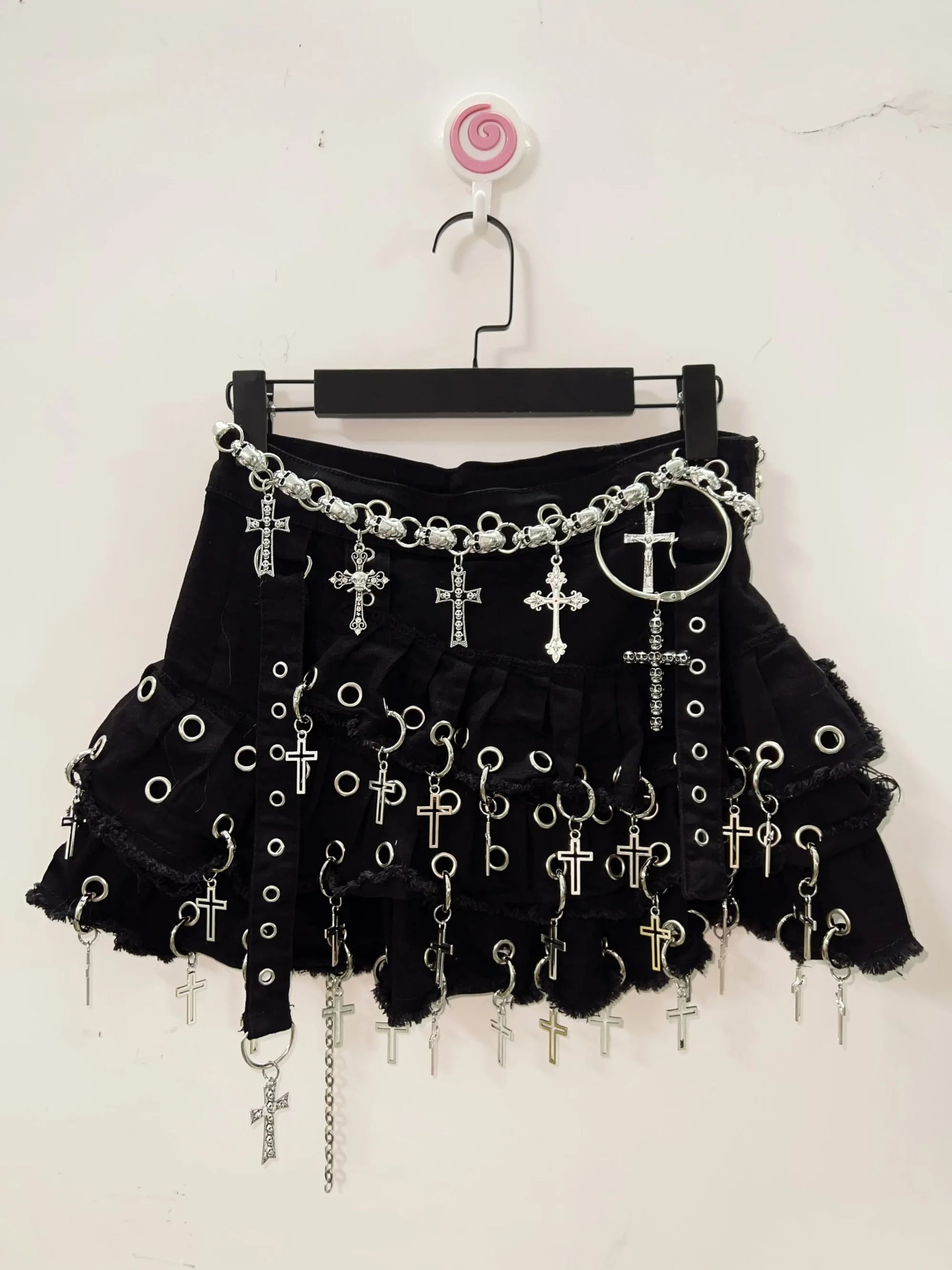 Cowboy Skirt Harajuku Fashion Cross Skirt Skull Short Skirts Y2k Fashion Gothic Skirt Y2k Short Skirts  Vintage Short Skirts