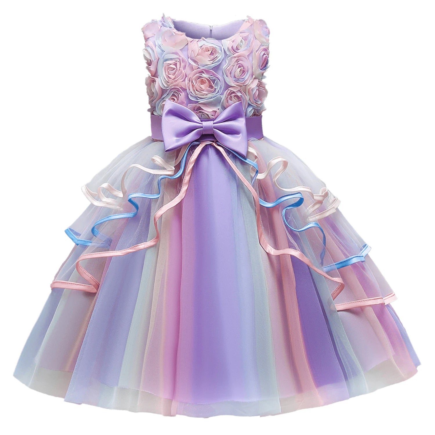Wedding Party Dress for Girl Flower New Year Elegant Kids Evening Dresses Children Tulle Bridesmaid Dresses Girls Prom Vestidos - My Store