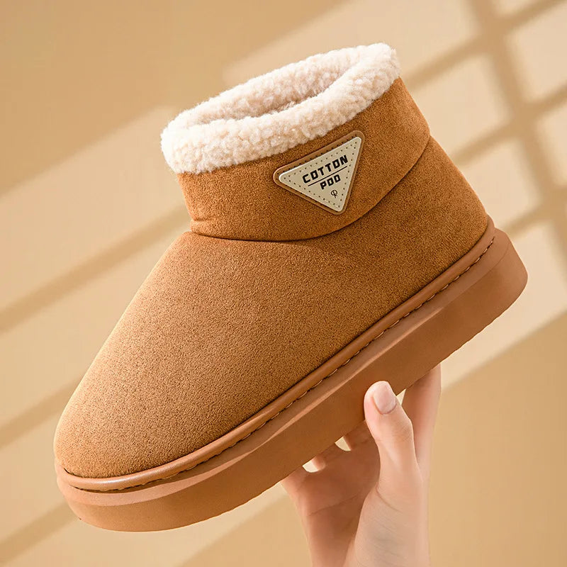Pallene Winter Plush Snow Boots for Women Outdoor Non-Slip Casual Furry Cotton Boots Indoor Warm Cozy Home Shoes Fuzzy Flat Boot