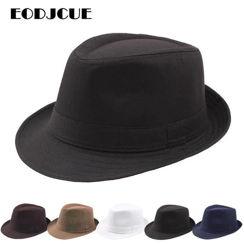Fashion Summer Hat Panama Wide Brim Fedora Jazz Hat Men Outdoor Sun Hat Retro Bowler Hats Gorro