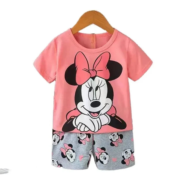 Cartoon Print Newborn Baby Clothes Set Soft Cotton Baby Set Baby Girls Set 0-3year Summen Baby Girls Clothes Set