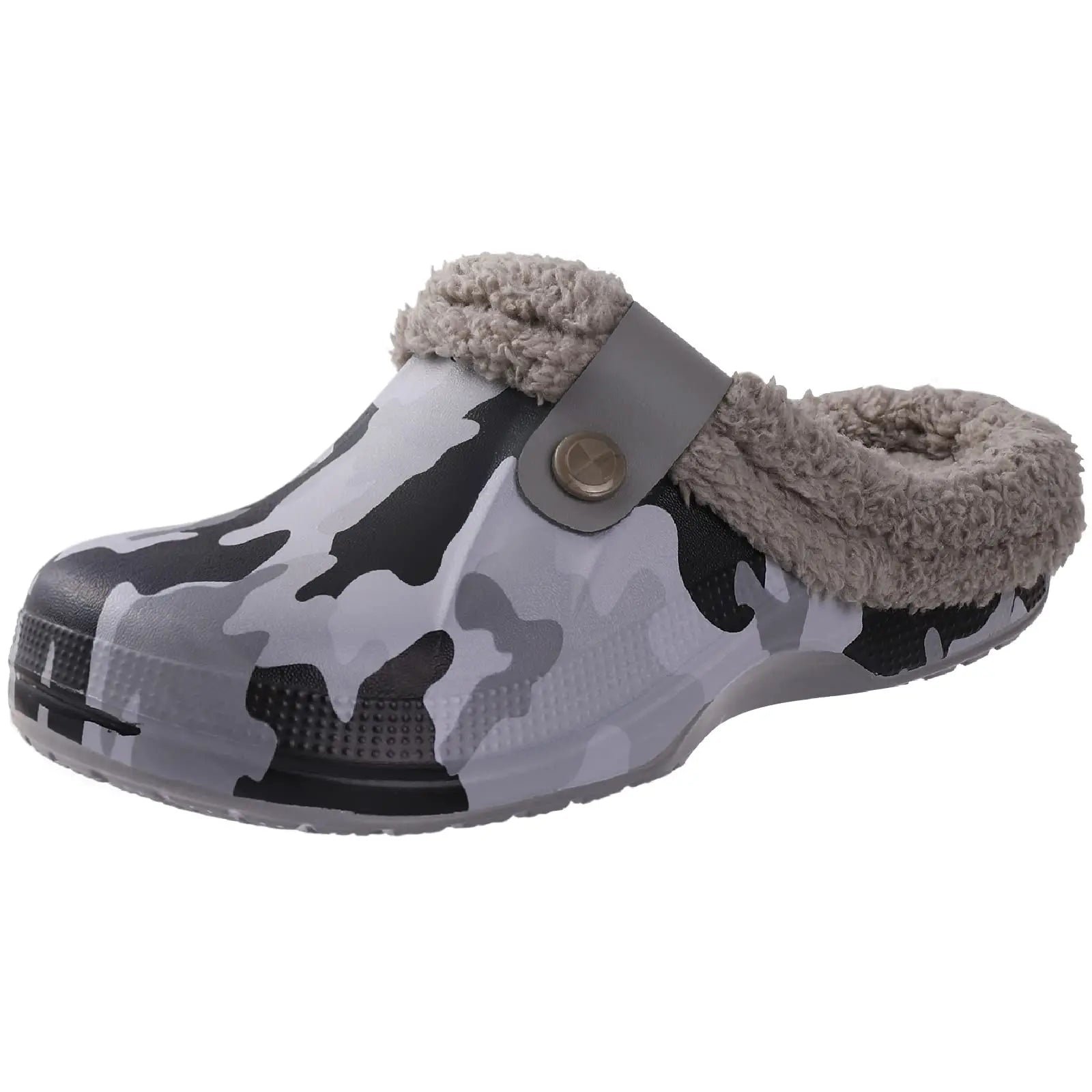 Evshine Warm Winter Man Slippers Antislip Waterproof Men Slippers Warm Comfy Clogs Fuzzy Fur Shoes Classic Plush Bedroom Slipper