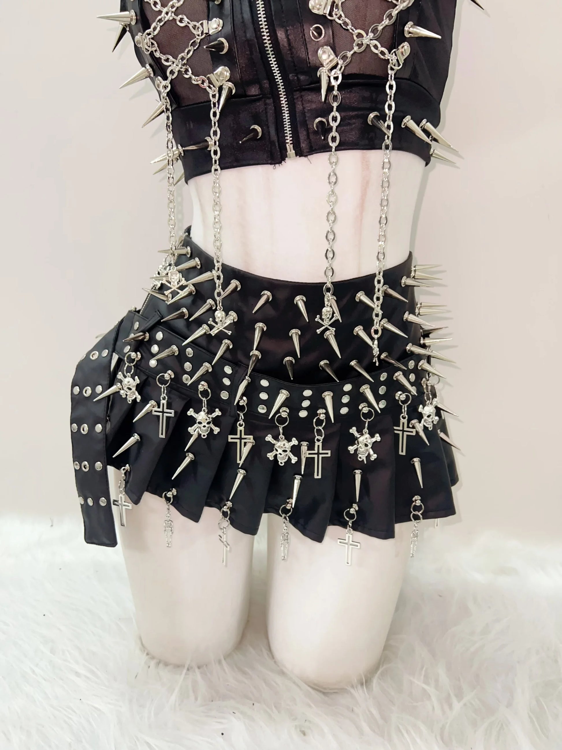 Gothic Clothes Y2k Clothes Cross Skirt Skull Short Skirts Y2k Fashion Gothic Skirt Y2k Short Skirts Cross Vintage Short Skirts