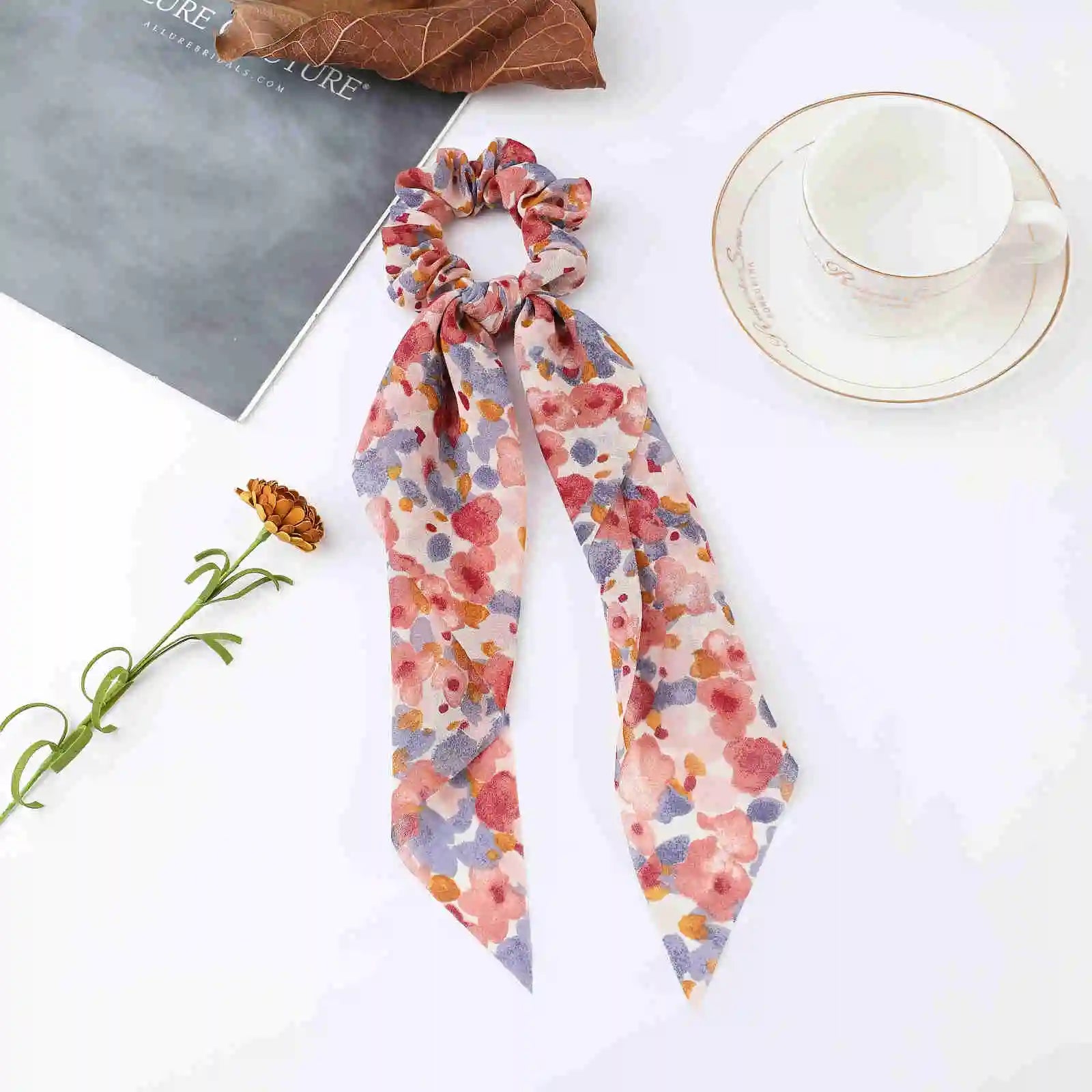 Fashion Dots Scrunchies Long Hair Rope Korean Hair Ties for Women Ponytail Scarf Sweet Elastic Hair Band Hair Accessories