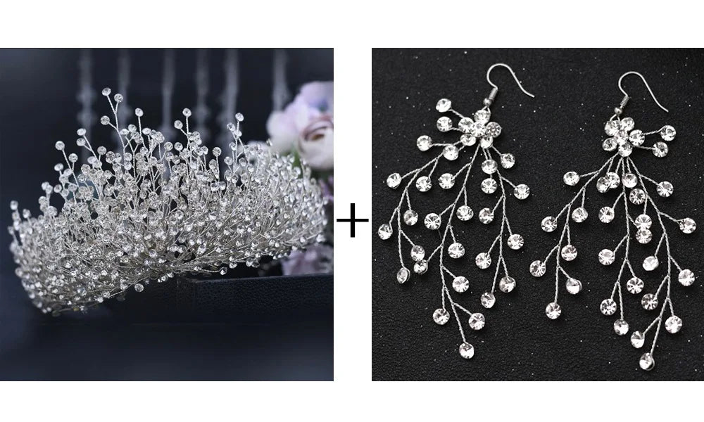 Bride Hair Jewelry Rhinestone Accessories Band Wedding Headwear Headband Crown Queen Brides Tiara Baroque Hair Accessories
