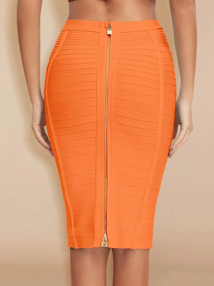 BEAUKEY Sexy Pencil Bandage Skirt Striped Quality Luxury Zipper Skirts Party Celebrity Wholesale XL Red Blue Black Slim Skirts