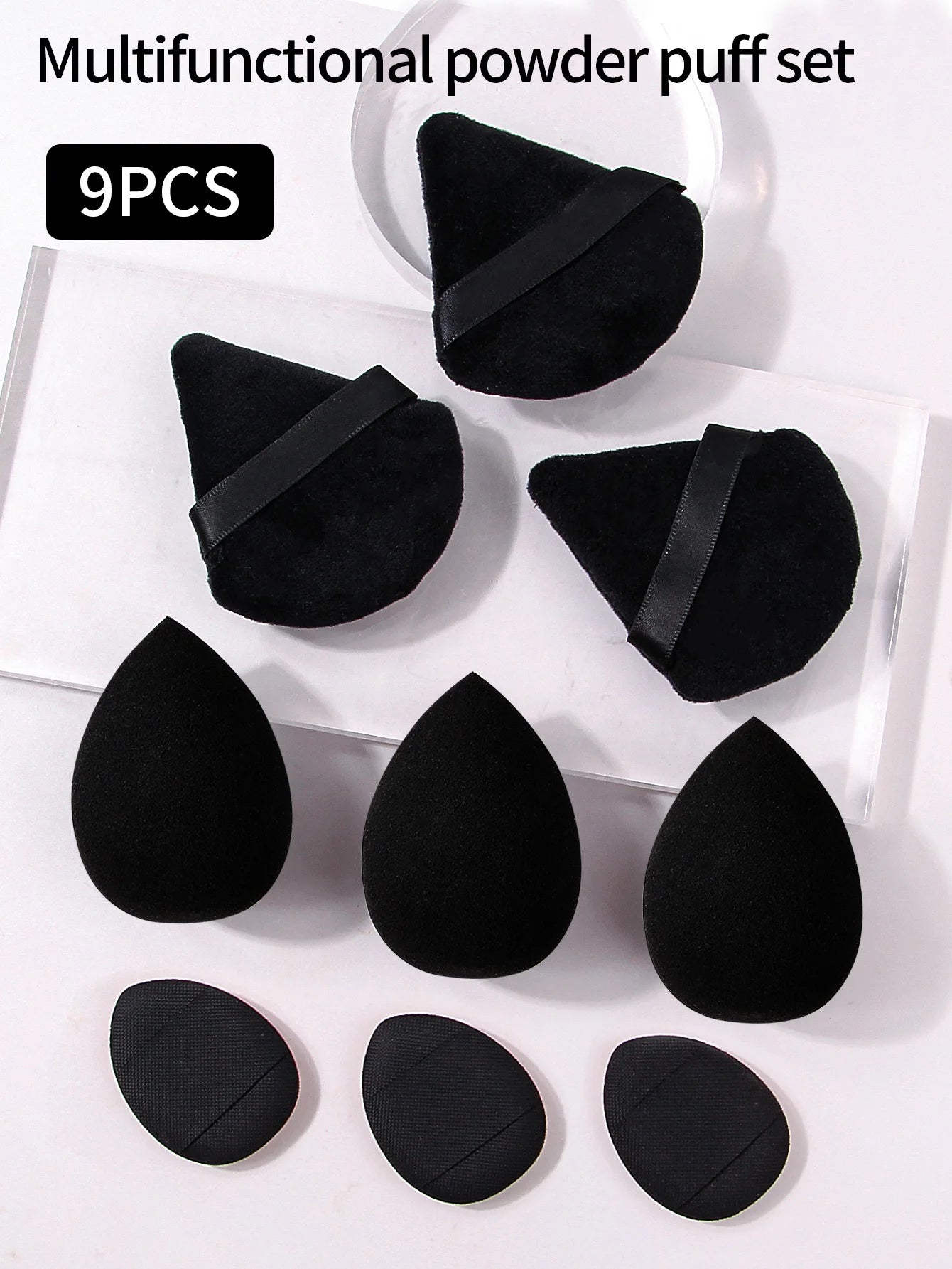 Professional Makeup Tools Set 15PCS Foundation Makeup Brush Face Wash Brush Set 9PCS Makeup Sponge Remover Puffs 1PCS Makeup Bag - My Store