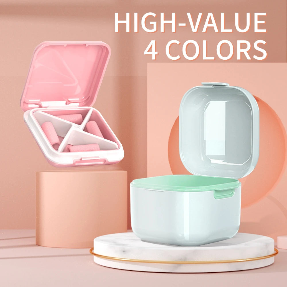 High Quality Orthodontic Retainer Braces Storage Box Soaking Invisible Teeth Denture Cleaning Tooth Storage Portable Belt Case