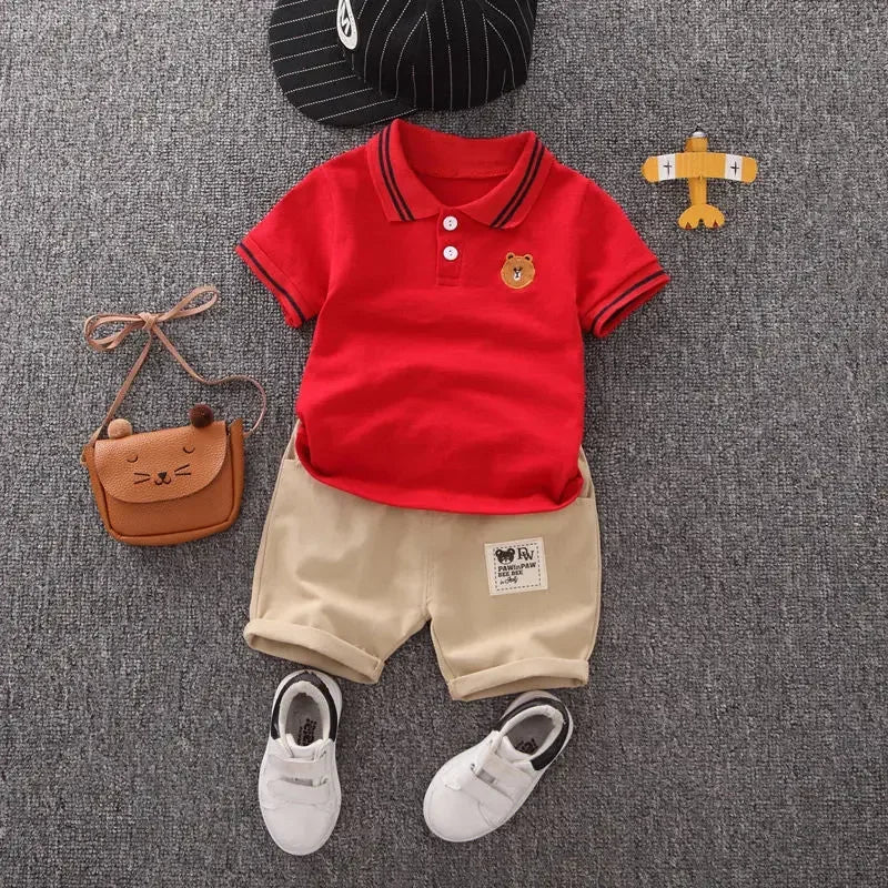 Children Clothing Mother Kids Clothes Children's Sets Boys T-Shirt Shorts Summer Cotton Short Sleeve Fashion Suit2PCS